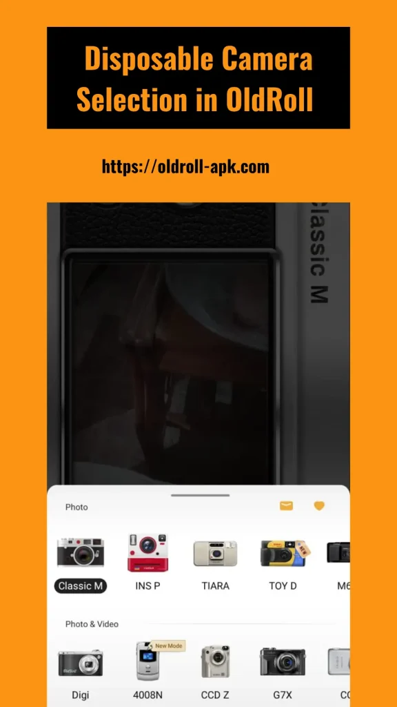 Wide Selection of Disposible Cameras in Old Roll Mod APK