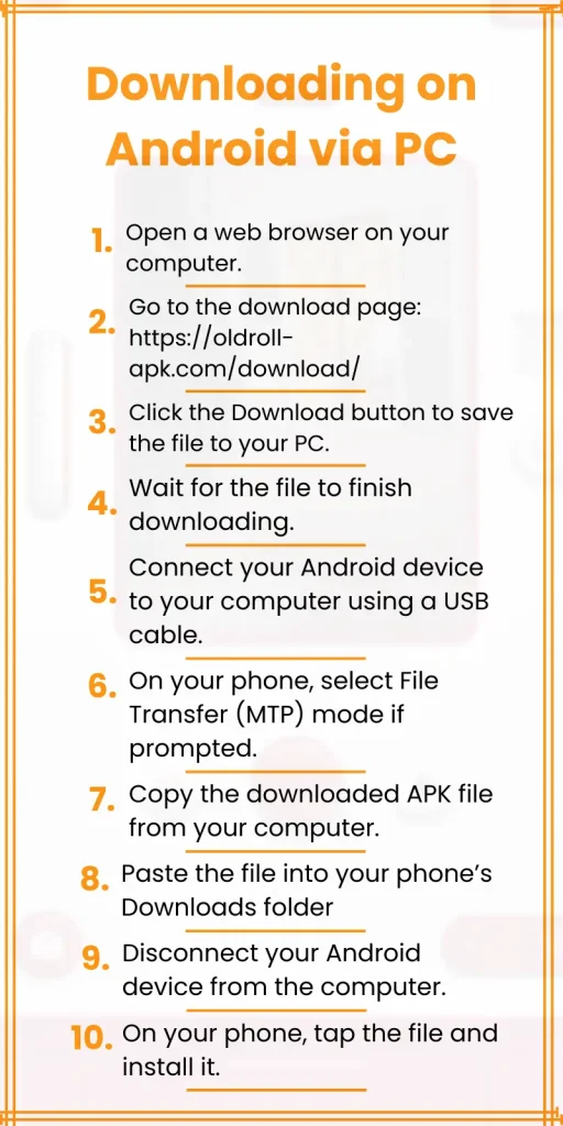 Visual Information of Downloading on Android via PC